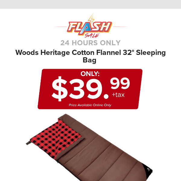 🔥  24 HOURS ONLY | WOODS SLEEPING BAG | FLASH SALE