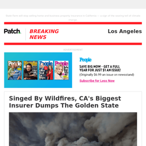 Singed By Wildfires, CA's Biggest Insurer Dumps The Golden State – Thu 01:14:18PM