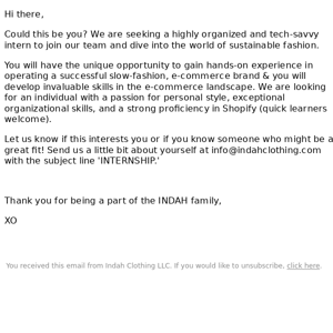 An Opportunity at INDAH