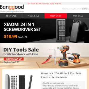 [Fridαy Specials] Tools & Auto & Motor Up to 70% OFF, DIY Tools $0.01 Snap Up. Shop Now>>