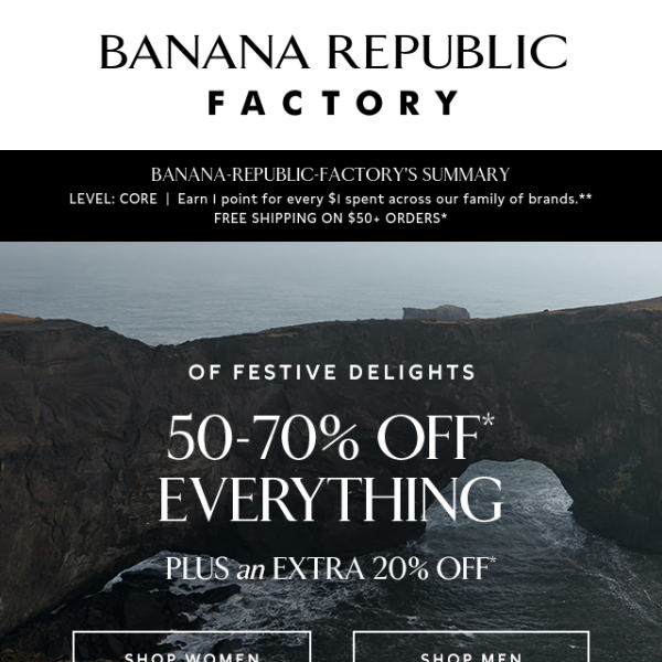 50-70% off everything is too good to ignore