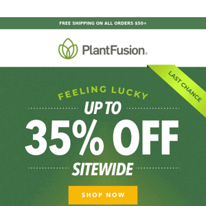 Last chance to get lucky with 35% off! ⌛