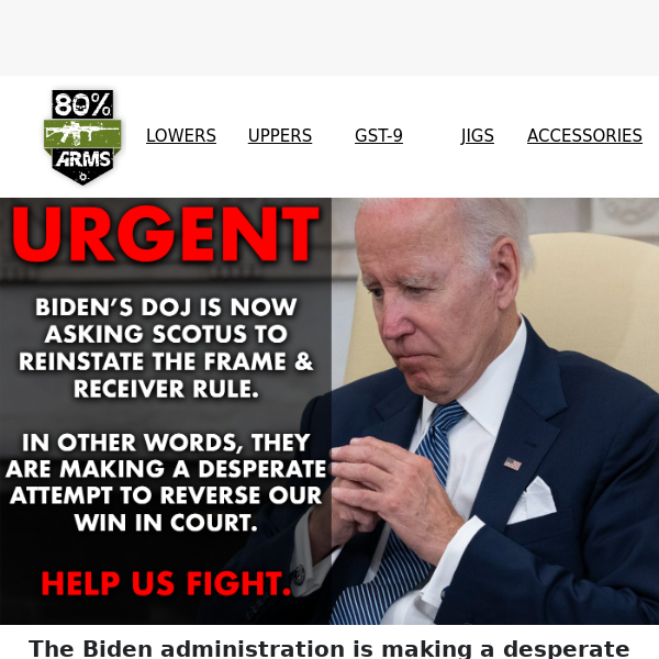 URGENT | Biden DOJ Urges SCOTUS to Restore 80% Lower Rule.