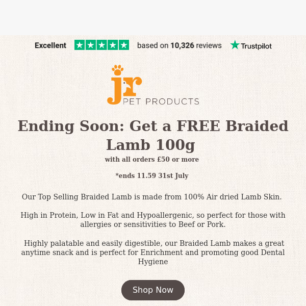 FREE Braided Lamb - Last few days to get yours!