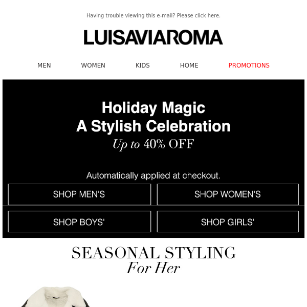 Holiday Season: Up to 40% Off