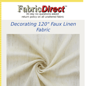 120″ Brigitte Faux Linen Fabric  Fabric Direct