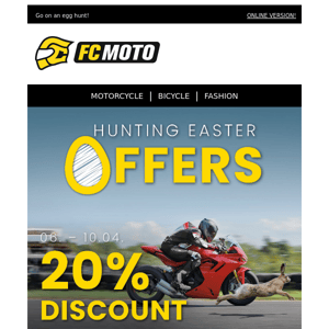 Easter Special: 20% discount and Easter deals 🐇🏁