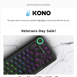 More Sales for Veterans Day, Black Friday Sales Starting! - Kono Store