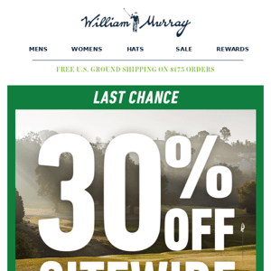 Last Chance To Save 30% Off During Our Luck Of The Murray's Sale!