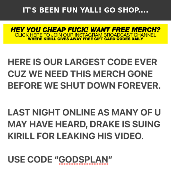 LAST NIGHT & OUR LARGEST CODE EVER THX TO DRAKE...