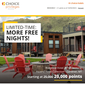 Limited-Time: Fewer Points for More Free Nights
