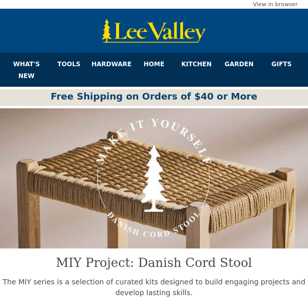 NEW – Make It Yourself Project Kit: Danish Cord Stool - Lee Valley