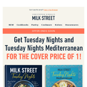 2 for 1 deal ends soon: Tuesday Nights Mediterranean & Tuesday Nights