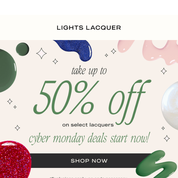 Up to 50% OFF Cyber Monday Deals!