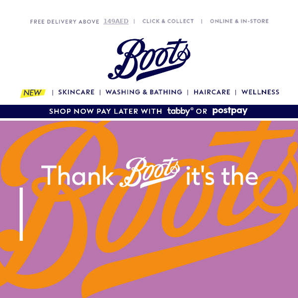 Thank Boots it's the WEEKEND!