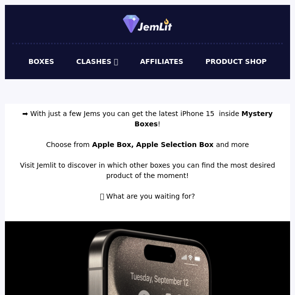 📱 Get the new iPhone 15 now on Jemlit!