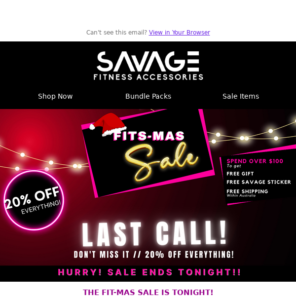 Savage Fitness Accessories ⏰ Last Call to save 20% Storewide🎄
