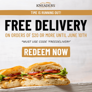 Time Is Running Out: Free Delivery This Week