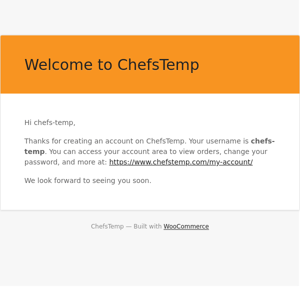 Your ChefsTemp account has been created!