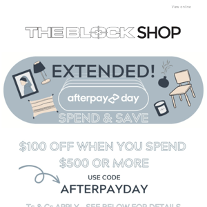 Three More Days 🔥 Afterpay Day Extended!