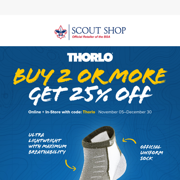 Don't Miss Out - Buy 2 or More, Get 25% Off Thorlo Socks!