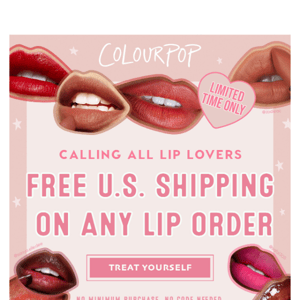 💄 FINAL HOURS: FREE US shipping for ALL lips 💄