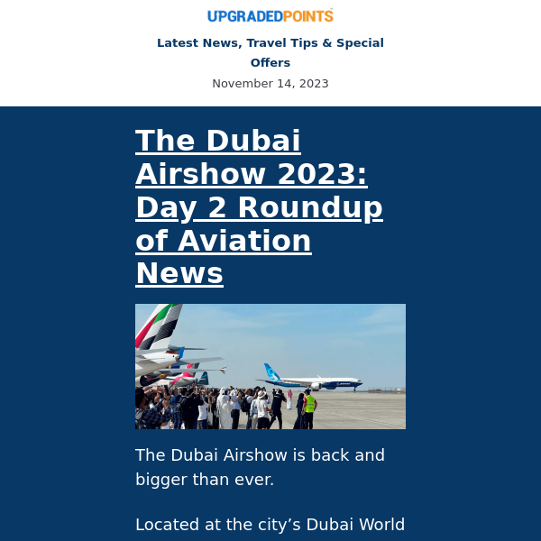 Dubai Airshow, Qsuites with JetBlue points, Southwest devaluation, and more...