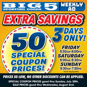 EXTRA SAVINGS ✨✨ 50 Coupons, Low Prices! ✨✨ Ends Sunday, July 30th