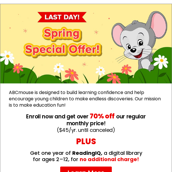 Last Day! Spring Special Offer! 🌸