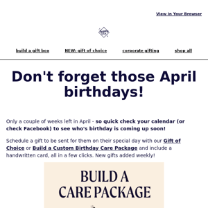 Don't forget those April birthdays!