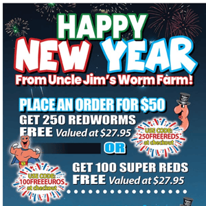 Last Chance. Sale Ends Midnight. Uncle Jims. New Year. New Sale.