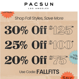 IT'S HERE: Up To 30% Off New Fall Styles
