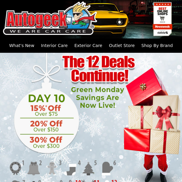 Green Monday Savings Start Now - 12 Deals of Christmas Day 10!