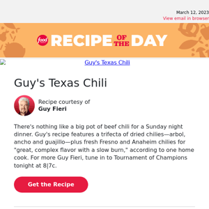 Guy's Beefy Texas Chili