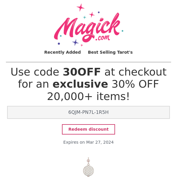 Your cart is waiting! 30% off doesn't last forever!