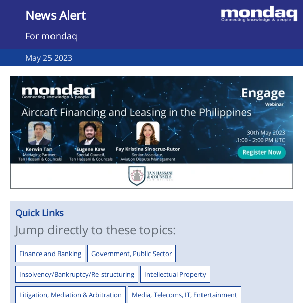 Mondaq Personalized News Alert