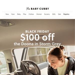 🚨 $100 off the Doona in Storm Grey!