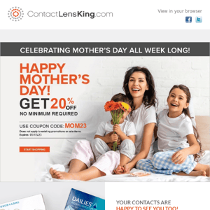 Get 20% Off For Mother's Day