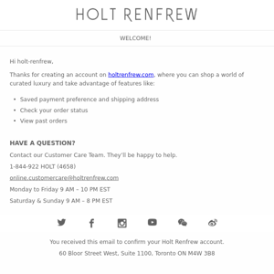 ﻿Holt Renfrew | Welcome to holtrenfrew.com!