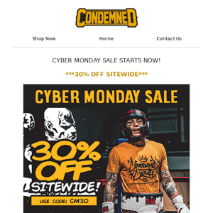 30% OFF Sitewide!