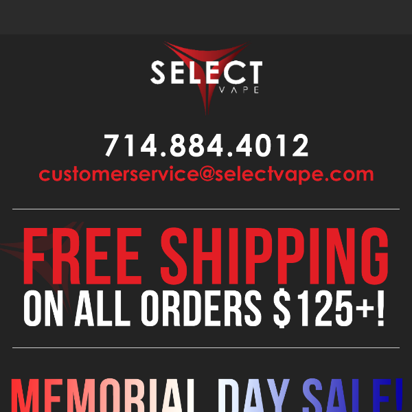 MEMORIAL DAY WEEKEND SALE!