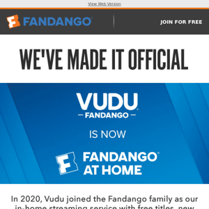 Vudu Is Now Fandango At Home