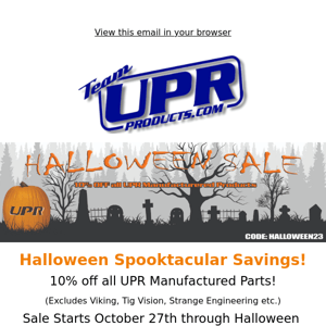 Boo!  UPR's Halloween sale is on now!