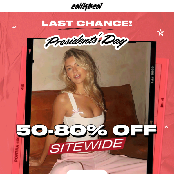 LAST CHANCE: 50-80% OFF SITEWIDE⏰