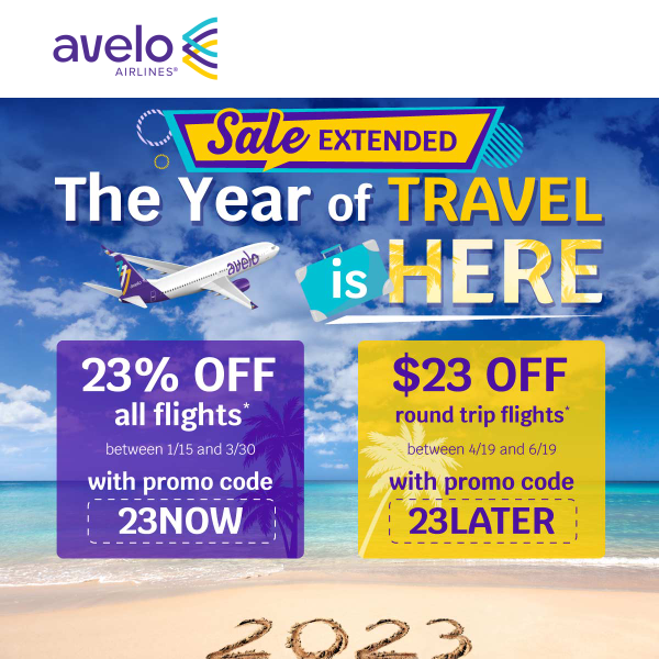 💸 Promo codes EXTENDED! Fly for less! Avelo Airlines
