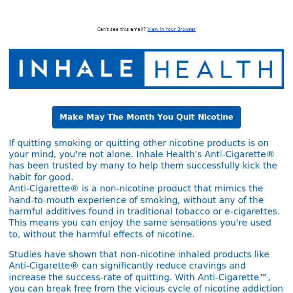 Quit nicotine like you've always wanted: Take action towards a healthier you with this special offer from Anti-Cigarette®