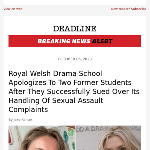 Royal Welsh Drama School Issues Apology Over Mishandling of Sexual Assault Cases
