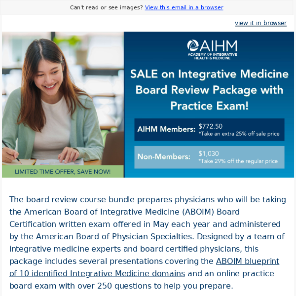 Save Big on Our Integrative Medicine Board Review Package with Practice Exam!