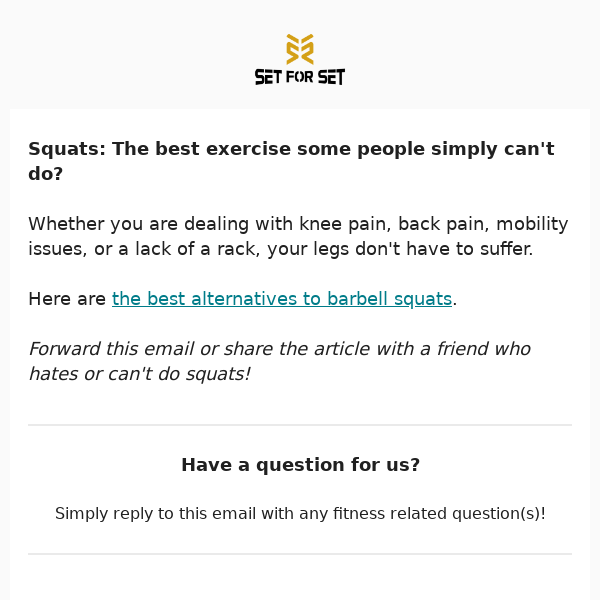 Can't Squat, Won't Squat? 🚫