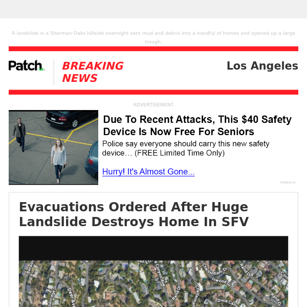 ALERT: Evacuations Ordered After Huge Landslide Destroys Home In SFV – Wed 12:48:08PM